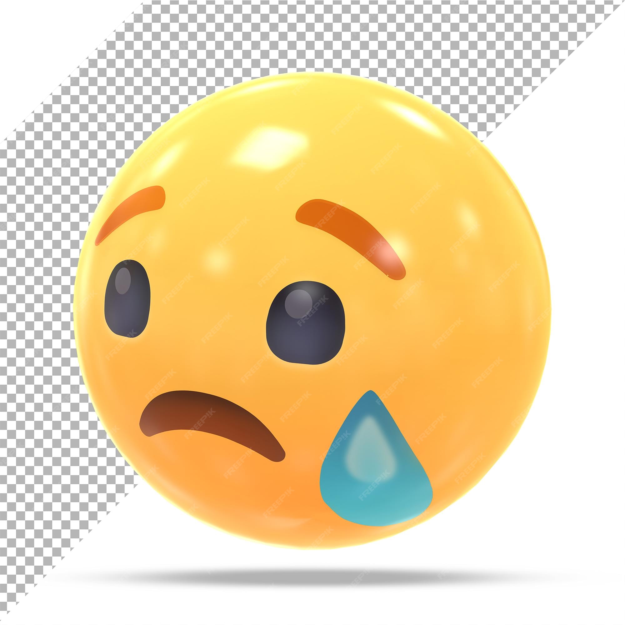 Premium PSD  3d rendering whatsapp sad emoji reaction icon