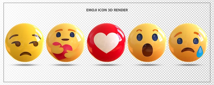 Emoji set 3d render