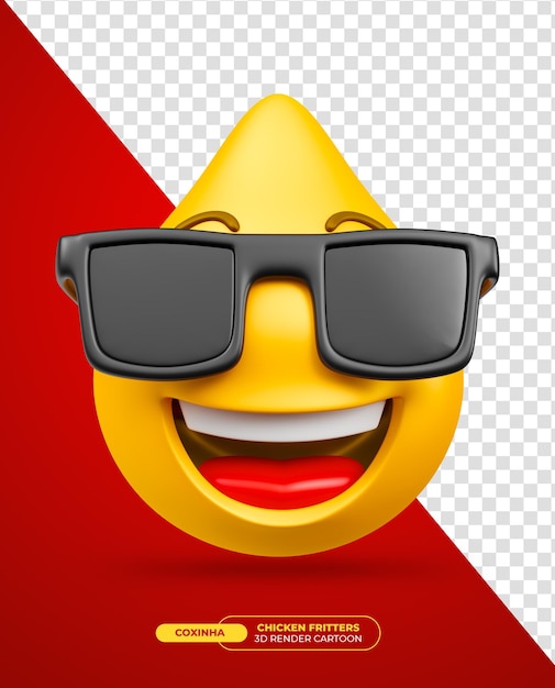 PSD emoji smażony kurczak coxinha postać z kreskówki emoji brazylijskiego jedzenia w renderowaniu 3d