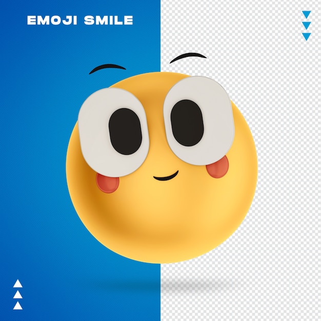 Emoji smile 3d rendering isolated