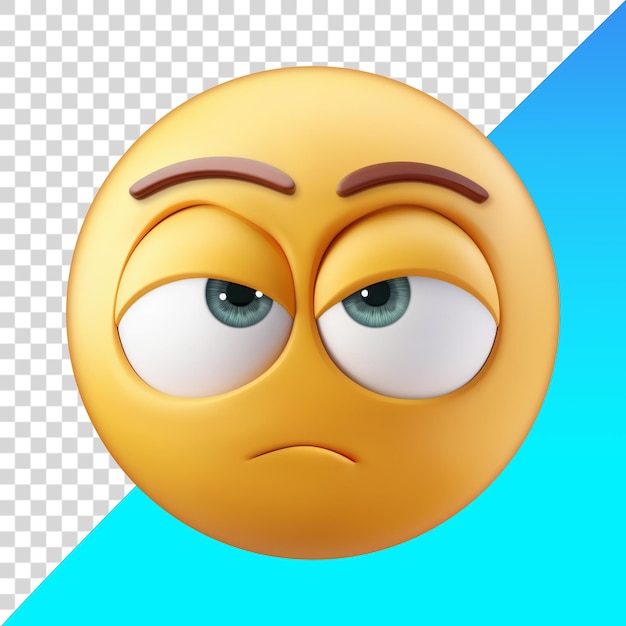 PSD emoji smutnej i znudzonej twarzy