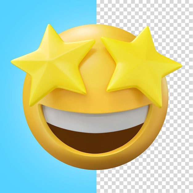 Emoji star face 3d illustratie