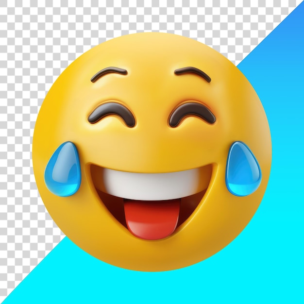 PSD emoji twarzy z łzami radości