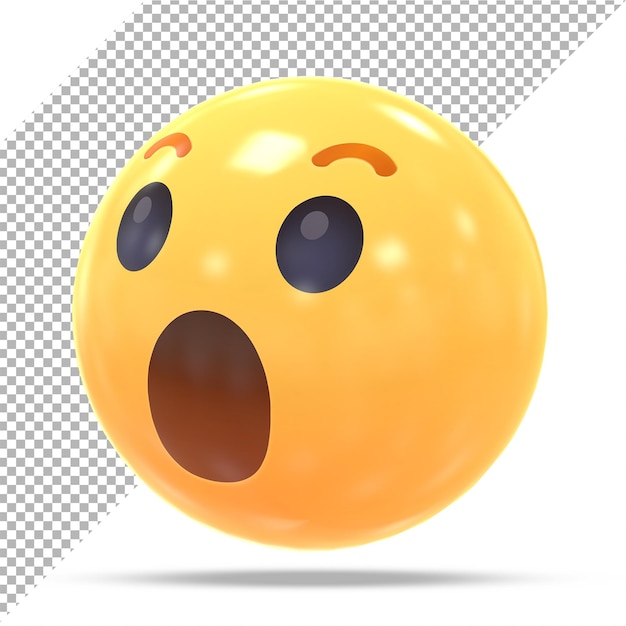 emoji wow 3d render