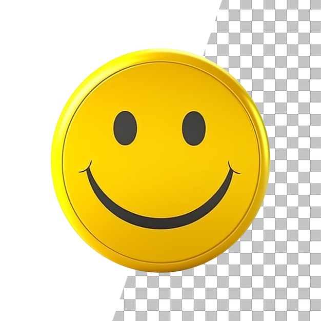 PSD emoji yellow smile with transparent background