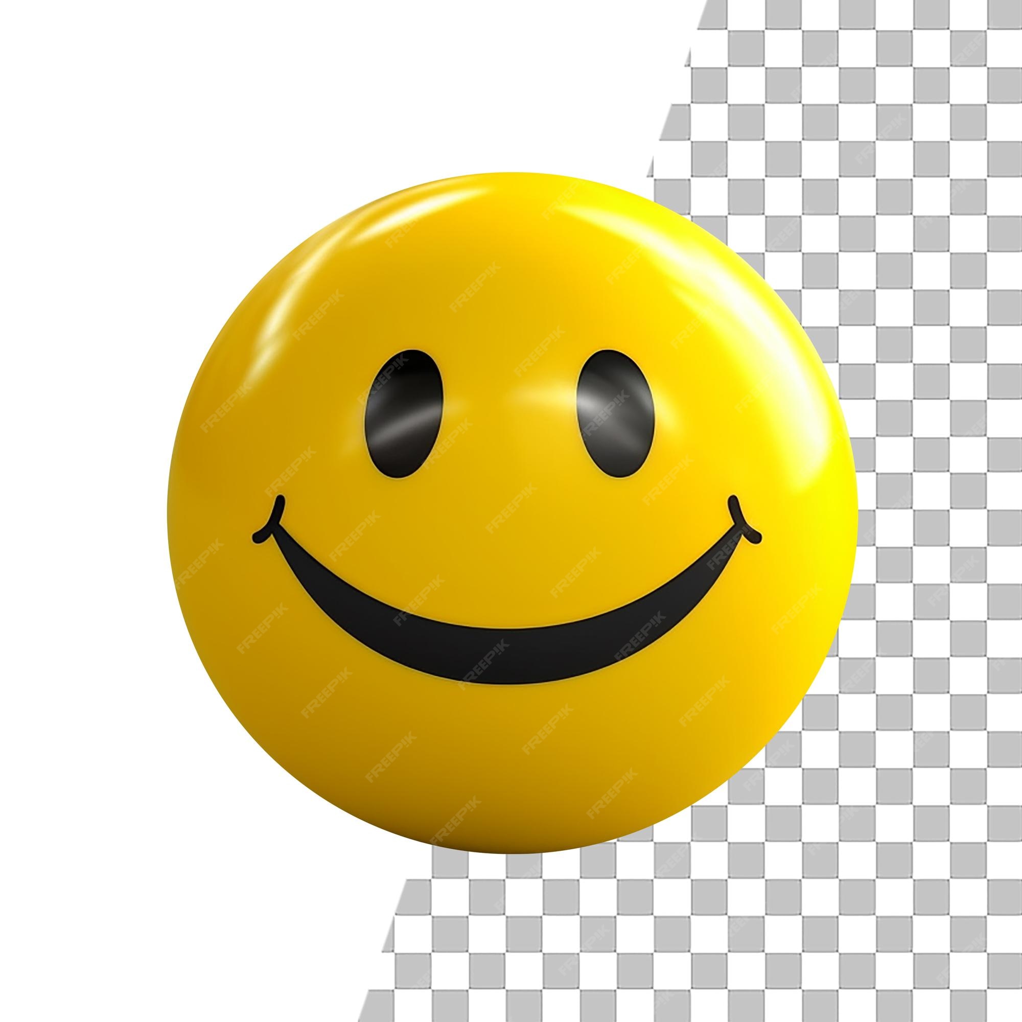 Premium PSD | Emoji yellow smile with transparent background