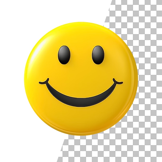 PSD emoji yellow smile with transparent background