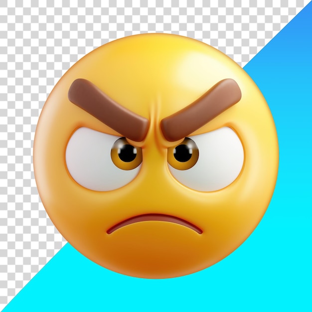 PSD emoji z gniewną twarzą