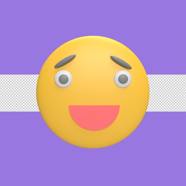 Emoticon 3d icon model cartoon style concept render illustration