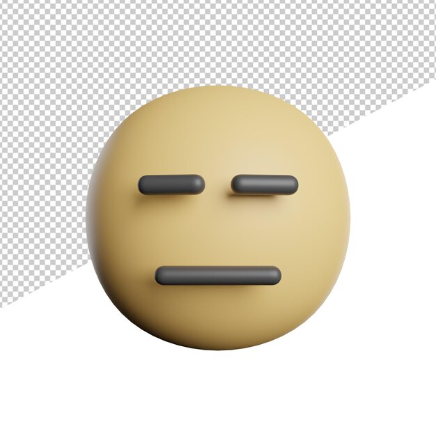 Emoticon confuse face 3d rendering icon illustration on transparent background