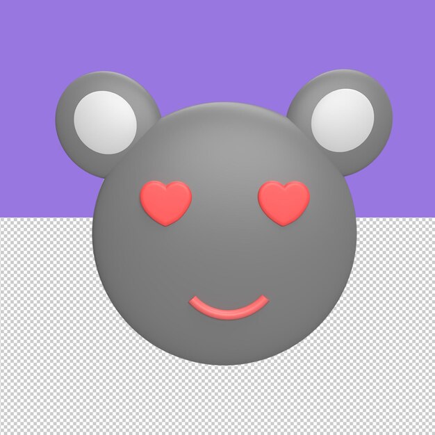 Emoticon koala 3d pictogram model cartoon stijl concept render illustratie