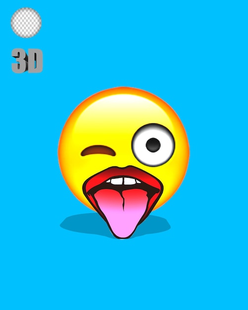 PSD emoticon sticking out tongue