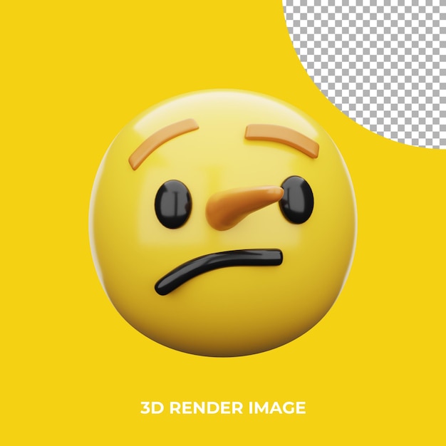 Emotikona 3D Leżąca twarz