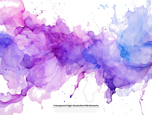 PSD emotional abstract splash blue and violet watercolor background