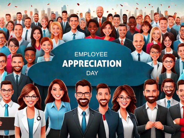 PSD employee appreciation day template background for employee appreciation event