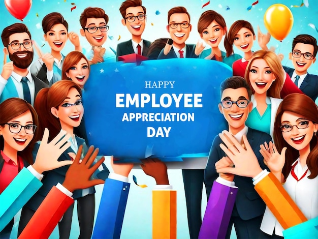 PSD employee appreciation day template background for employee appreciation event