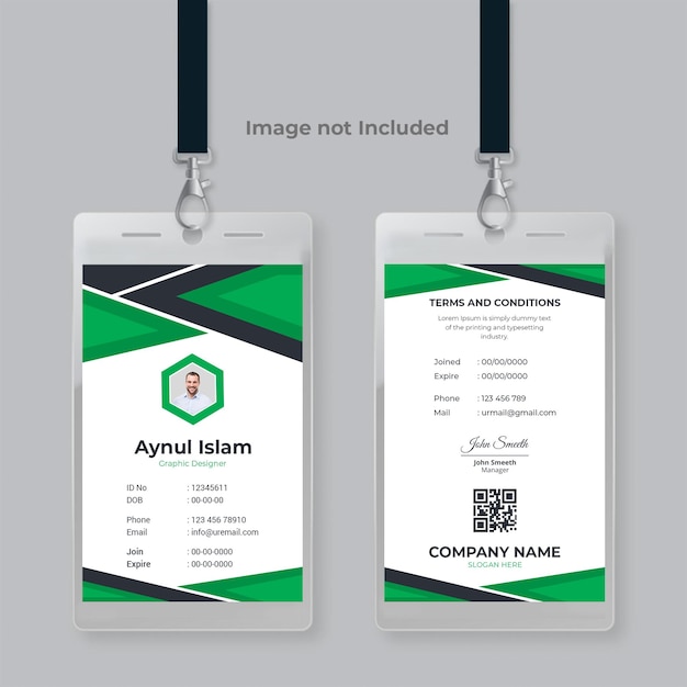 Employee id card template company design