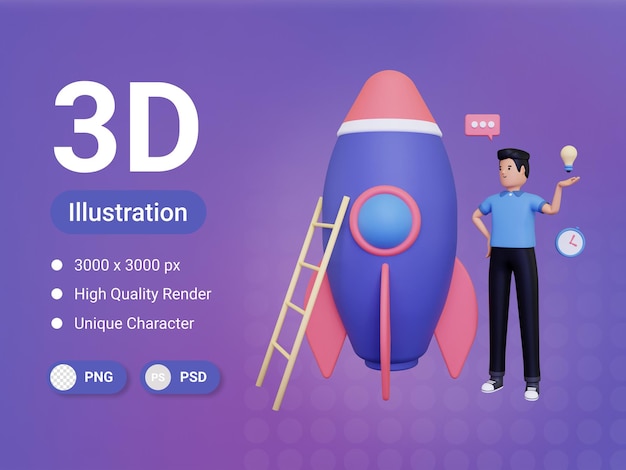 PSD 新規事業の3dイラストに取り組んでいる従業員