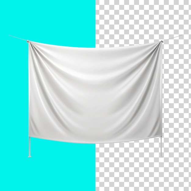 Emptry fabric hanging banner isolated on transparent background