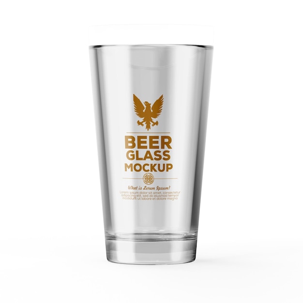 Empty beer glass mockup