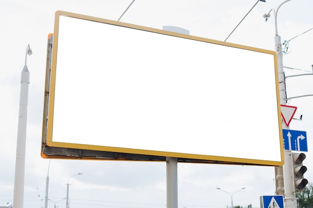 Empty billboard in the city