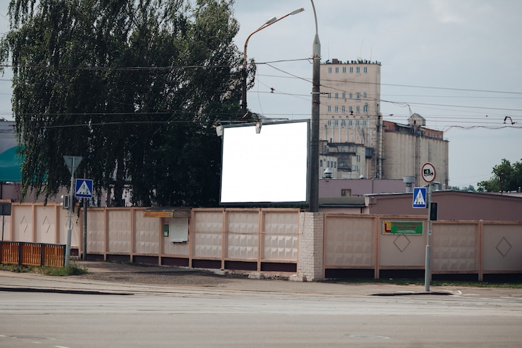 PSD пустые рекламные щиты в городе