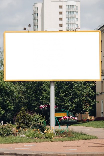 Empty billboard in the city