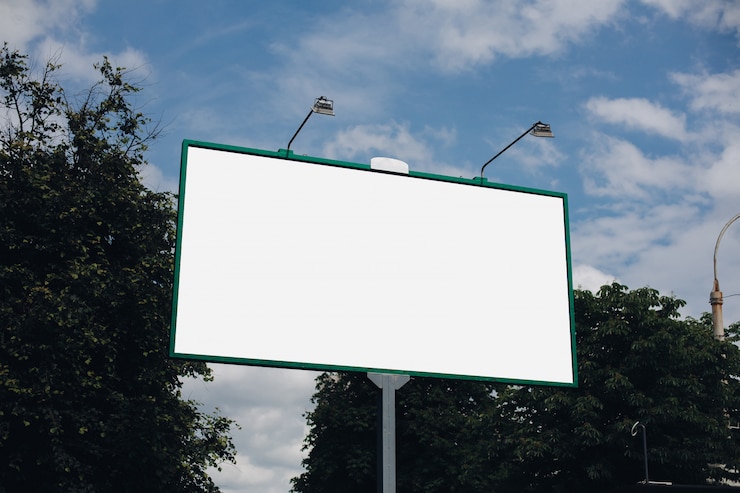 PSD empty billboard in the city