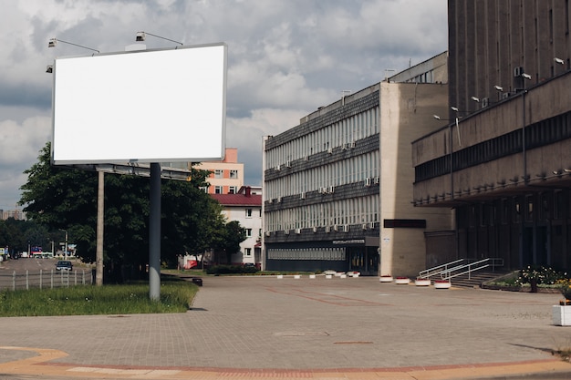 Empty billboard in the city