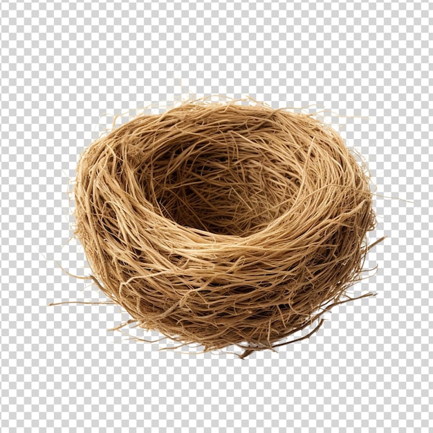 PSD empty bird nest isolated on a transparent background