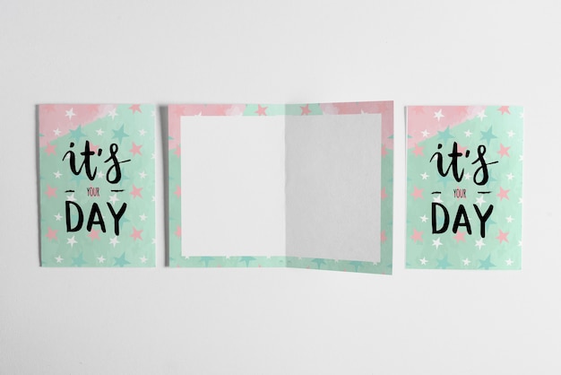 PSD empty birthday card mockup