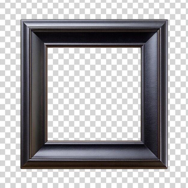 PSD empty black frame isolated on transparent background