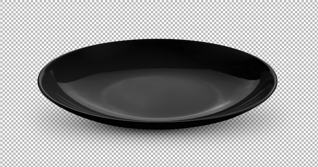 PSD empty black plate on white background