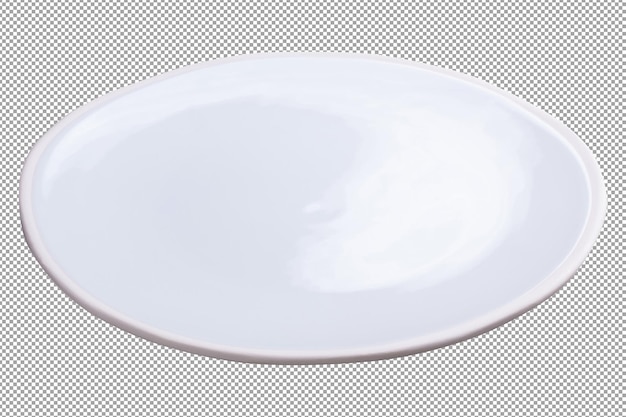 PSD Пустая пустая керамическая тарелка, изолированная на альфа-фоне