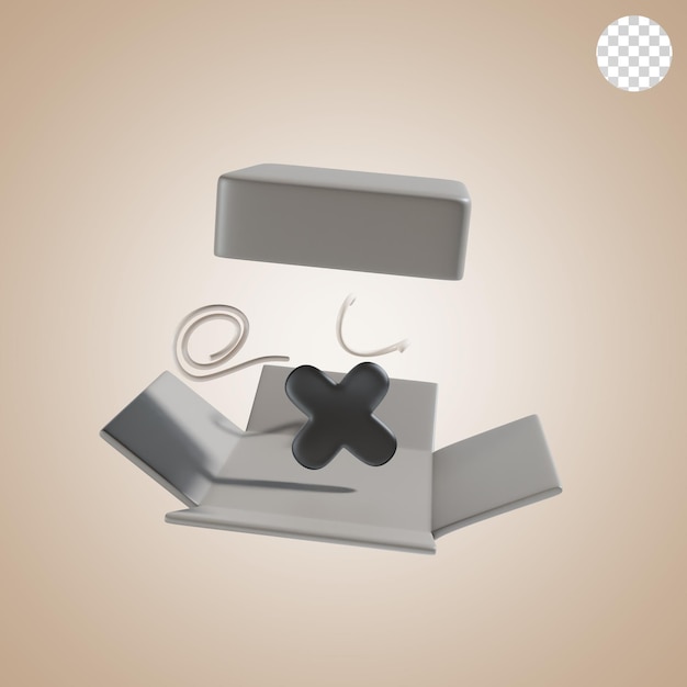 PSD empty box 3d icon