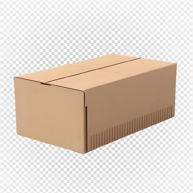 empty cardboard box isolated on transparent background packaging box mock up png generative ai