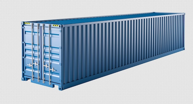 empty cargo container isolated on white