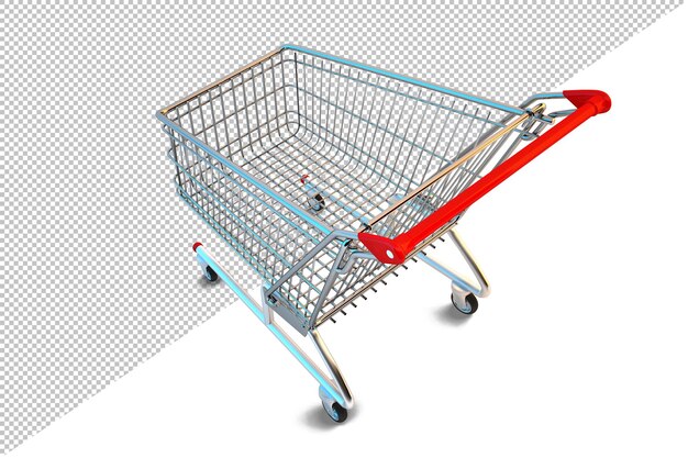Empty cart Rear view 3D illustration Isolated
