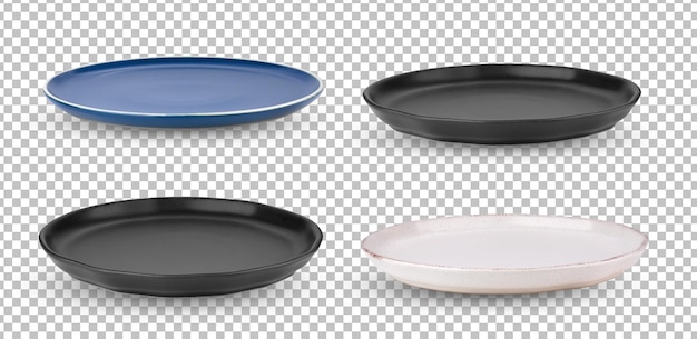 PSD empty ceramic plate isolated on alpha layer