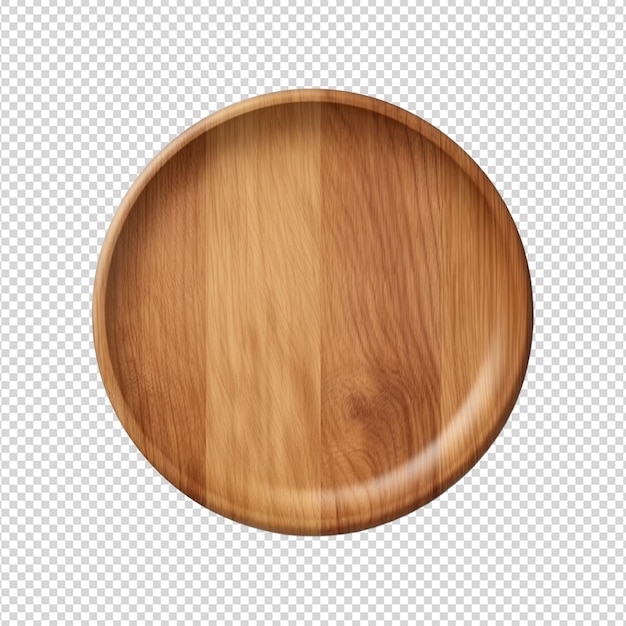 empty circular wooden plate or tray