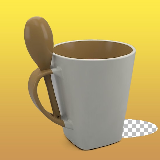 An empty coffee cup with wooden spoon concept