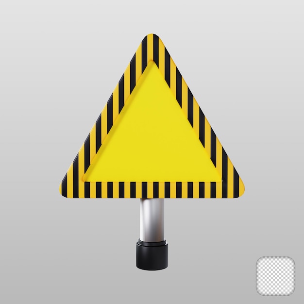 empty construction sign 3d illustration