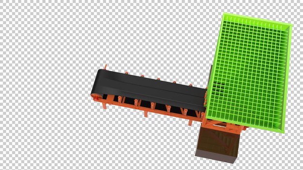 PSD empty conveyor belt isolated on transparent background 3d rendering illustration