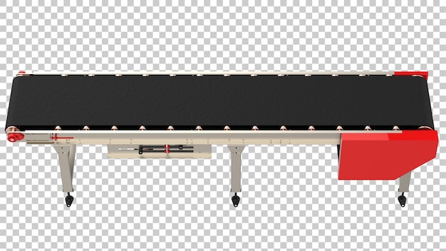 Empty conveyor belt isolated on transparent background 3d rendering illustration