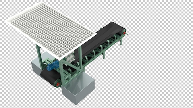 PSD 투명 배경 3d 렌더링 그림에 빈 컨베이어 벨트