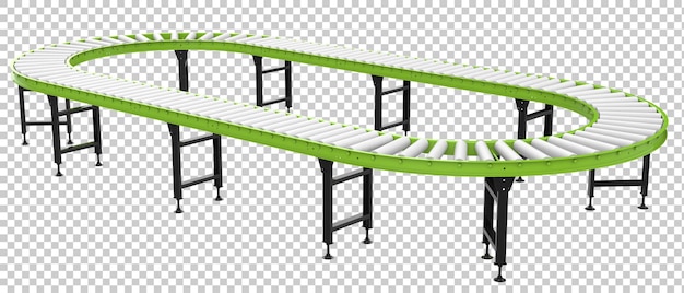 Empty conveyor belt on transparent background 3d rendering illustration