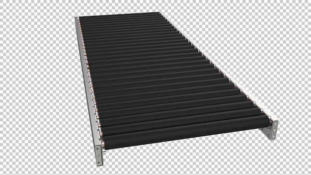 Empty conveyor belt on transparent background 3d rendering illustration