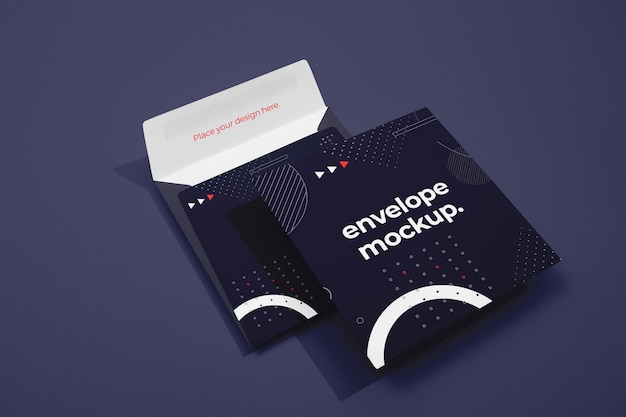 empty envelopes arrangement mockup