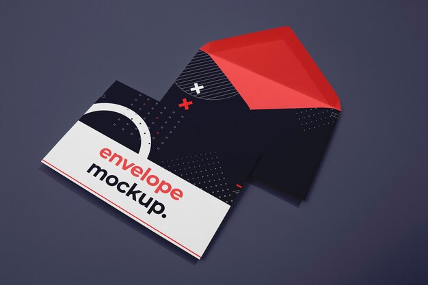 PSD empty envelopes arrangement mockup