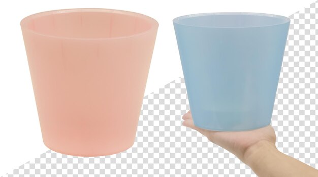 PSD vaso da fiori vuoto in plastica. isolato dallo sfondo